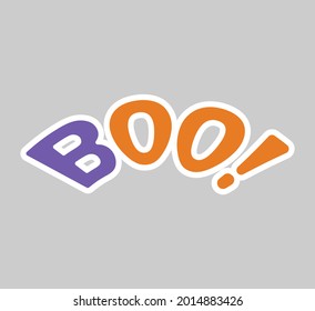text halloween sticker. vector illustration