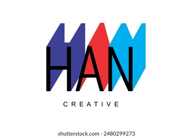 Text HAN simple full color, icon logo design. 