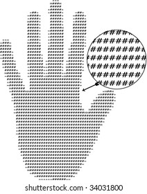 text hand design