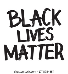 A text hand draw lettering of the words "Black Lives Matter" on white background.