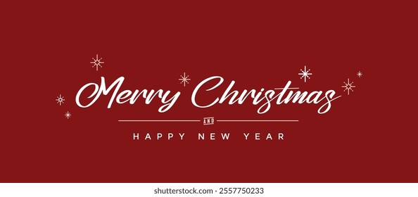 Text hand lettering New year greeting and Merry Christmas isolated Vector. Hand drawing Calligraphy hand written illustration. Holiday Card design template on isolated background.