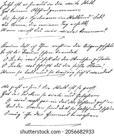 Texthandschriftvektor. Handgeschriebener kalligraphischer Brief