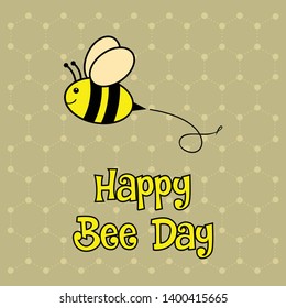 Text Happy Bee Day Cartoon Vector Stock Vector (Royalty Free ...