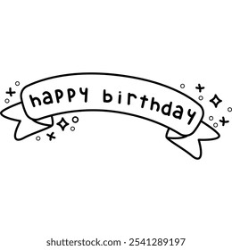 a text of happy birthday in black and white coloring 