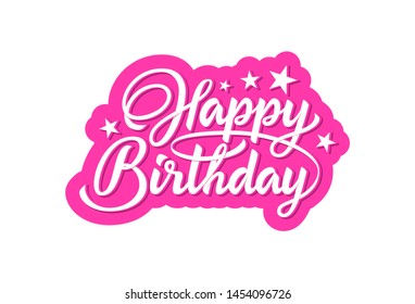 Text Happy Birthday Lettering Style Isolated Stock Vector (Royalty Free ...