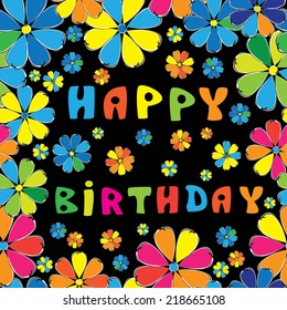 text HAPPY BIRTHDAY seamless pattern