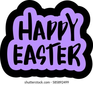 text - ''Happy Easter'' Modern brush calligraphy. Isolated on white background. Hand drawn lettering element for prints, cards, posters, products packaging, branding.