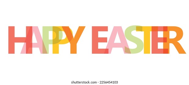 Text HAPPY EASTER on white background