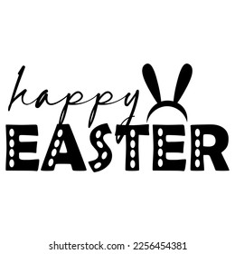Text HAPPY EASTER on white background