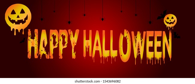 text happy halloween banner for october event. vector illustration