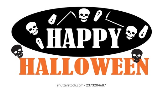 Text HAPPY HALLOWEEN on white background