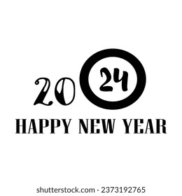 Text HAPPY NEW YEAR 2024 on white background