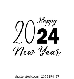 Text HAPPY NEW YEAR 2024 on white background
