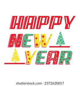 Text HAPPY NEW YEAR on white background