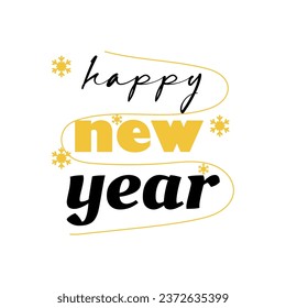 Text HAPPY NEW YEAR on white background