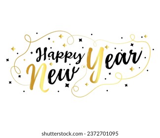 Text HAPPY NEW YEAR on white background