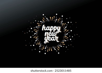 Text for Happy New Year Vector Design Template