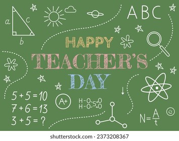 Text HAPPY TEACHERS DAY written on chalkboard