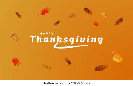 Text happy thanksgiving day greeting card. Autumn background vector. american holiday and culture. thanksgiving icon. typography poster celebration