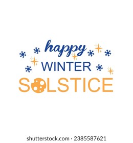 Text HAPPY WINTER SOLSTICE on white background