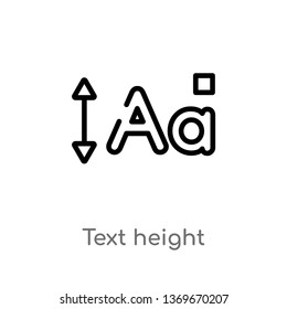 text height vector line icon. Simple element illustration. text height outline icon from user interface concept. Can be used for web and mobile