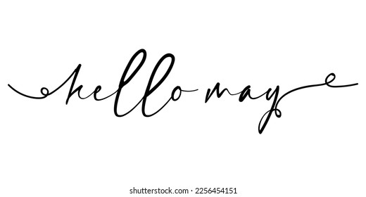 Text HELLO, MAY on white background