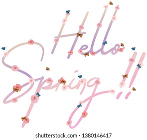 Text of hello spring illustration