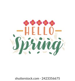 Text HELLO, SPRING on white background