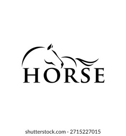 Text Pferd Logo Design Vektor Vorlage