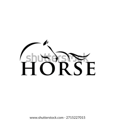 text horse logo design vector template