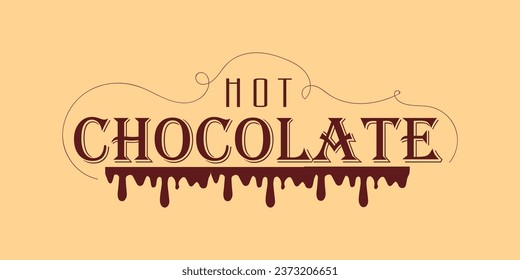 Text HOT CHOCOLATE on light background