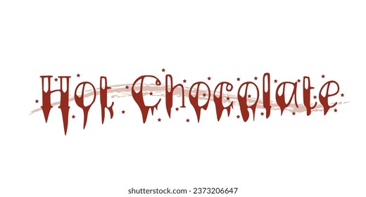 CHOCOLATE CALIENTE de texto sobre fondo blanco