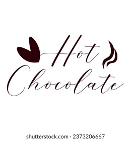 Text HOT CHOCOLATE on white background