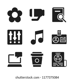 text icon. 9 text vector icons set. email on computer, id card and objective icons for web and design about text theme