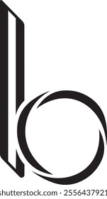 Text icon B word design Black and White concept 