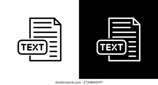 Icono de texto en blanco y negro