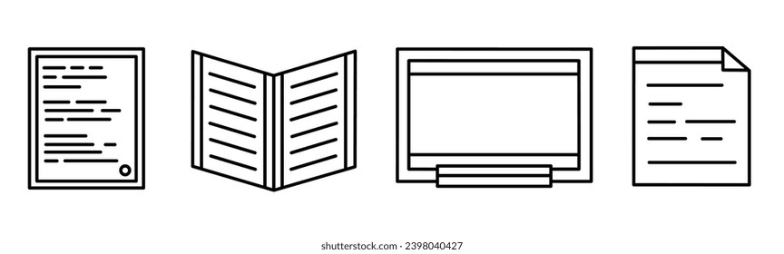 Text icon design black line. Stock vector.