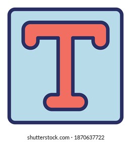 text Icon Font size, modern flat icon A text icon  type text Vector illustration, education icon