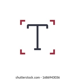 text icon in the frame. Stock Vector illustration isolated on white background.