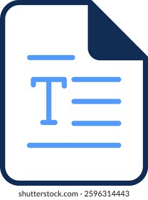 Text Icon Glyph Color Vector Illustration