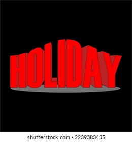 Text icon label 3D of day name - vector illustration