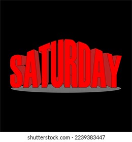 Text icon label 3D of day name - vector illustration