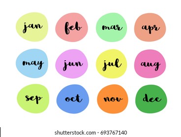 Text icon label of month name - vector illustration