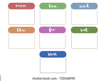 Text icon label/sign of day name - vector illustration