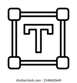 Textsymbol. Line Art Design einzeln auf weißem Hintergrund