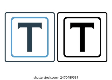 Text icon. icon related to edit tool. suitable for web site, app, user interfaces, printable etc. solid icon style. simple vector design editable