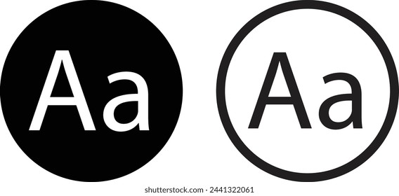 Icono de texto establecido en dos estilos aislados sobre fondo blanco . Ilustración de vector
