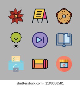 text icon set. vector set about text lines, promotions, hebrew and next icons set.