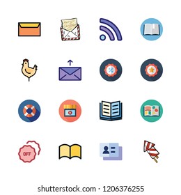 text icon set. vector set about rss, hebrew, ebook and promotions icons set.