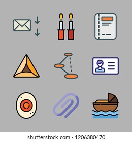 text icon set. vector set about shortcut, hebrew, id card and agenda icons set.